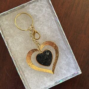 NIB Cute heart keychain in gift box